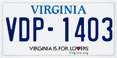 VA license plate VDP1403