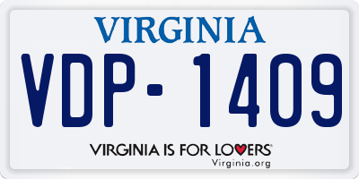 VA license plate VDP1409