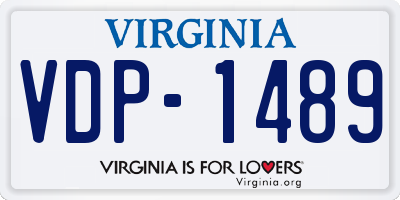 VA license plate VDP1489