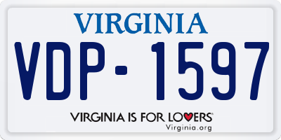 VA license plate VDP1597