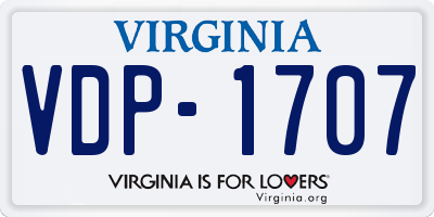 VA license plate VDP1707
