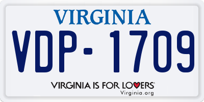 VA license plate VDP1709