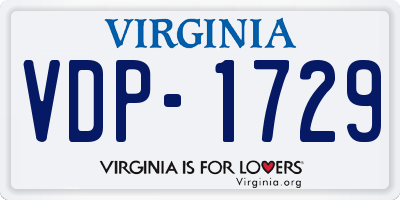VA license plate VDP1729