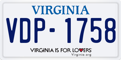 VA license plate VDP1758