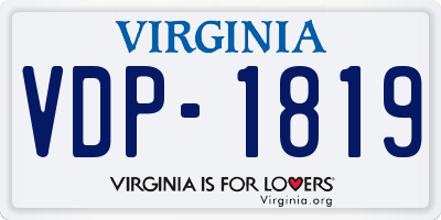 VA license plate VDP1819