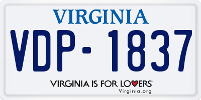 VA license plate VDP1837