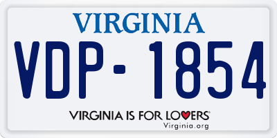 VA license plate VDP1854