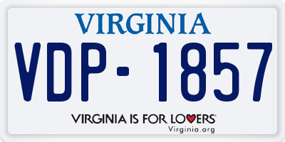 VA license plate VDP1857