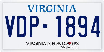 VA license plate VDP1894