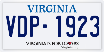 VA license plate VDP1923