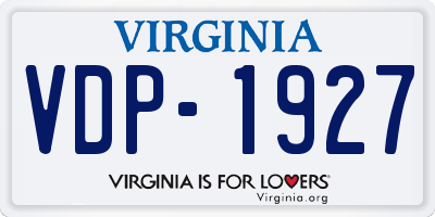 VA license plate VDP1927