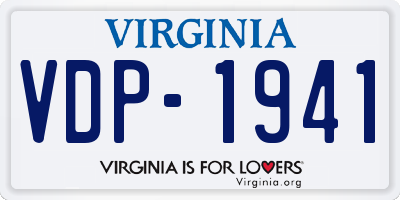 VA license plate VDP1941