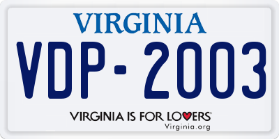 VA license plate VDP2003