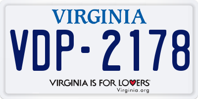 VA license plate VDP2178