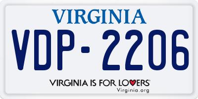 VA license plate VDP2206