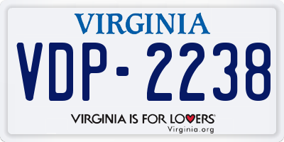 VA license plate VDP2238