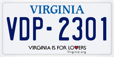 VA license plate VDP2301