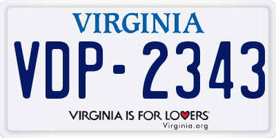 VA license plate VDP2343