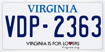 VA license plate VDP2363