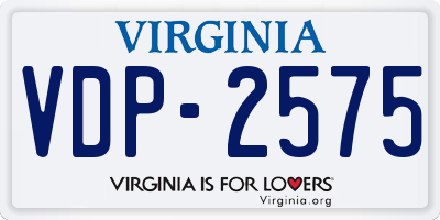 VA license plate VDP2575