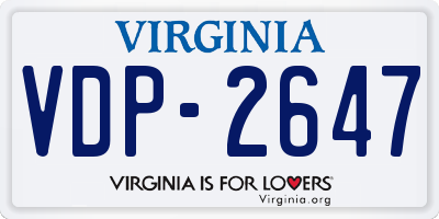 VA license plate VDP2647