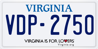 VA license plate VDP2750