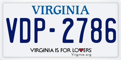 VA license plate VDP2786