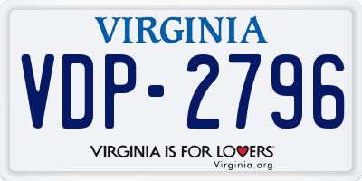 VA license plate VDP2796