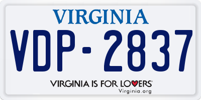 VA license plate VDP2837