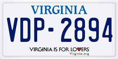 VA license plate VDP2894