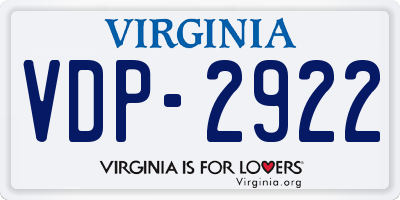 VA license plate VDP2922