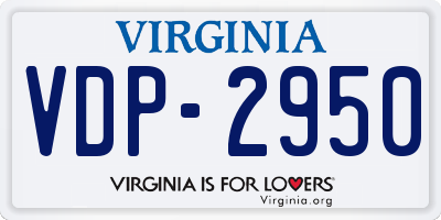 VA license plate VDP2950
