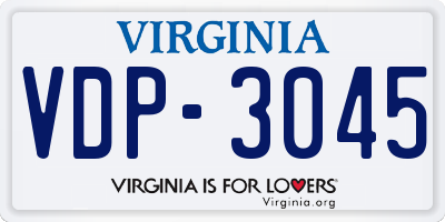 VA license plate VDP3045