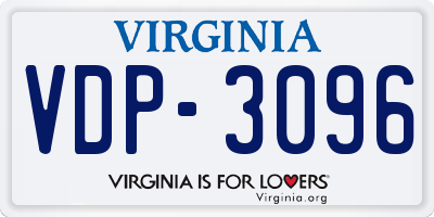 VA license plate VDP3096