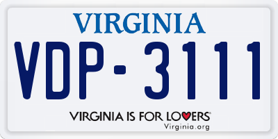 VA license plate VDP3111
