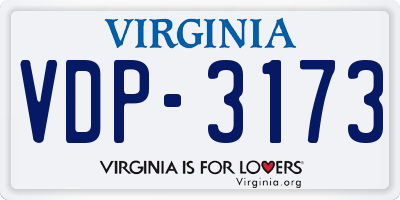 VA license plate VDP3173