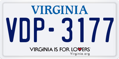 VA license plate VDP3177