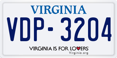VA license plate VDP3204