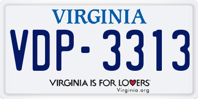 VA license plate VDP3313