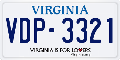 VA license plate VDP3321