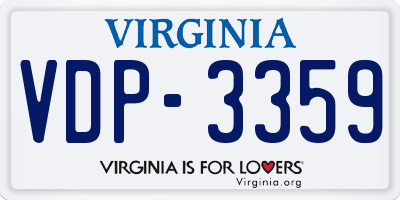 VA license plate VDP3359