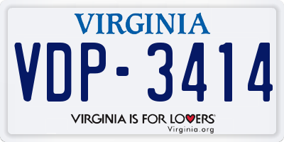 VA license plate VDP3414