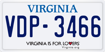 VA license plate VDP3466