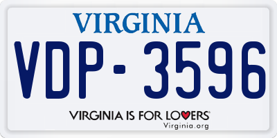 VA license plate VDP3596
