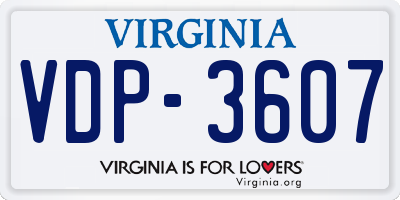 VA license plate VDP3607