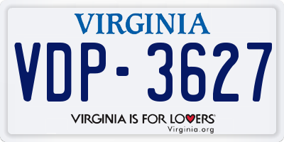 VA license plate VDP3627