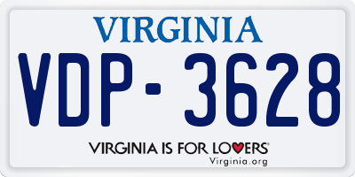 VA license plate VDP3628