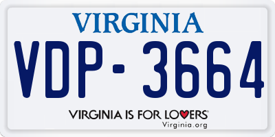 VA license plate VDP3664