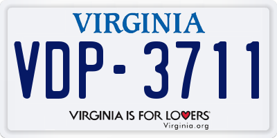 VA license plate VDP3711