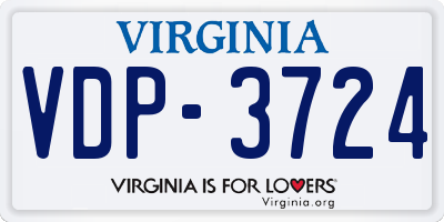 VA license plate VDP3724
